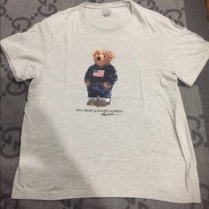 100% AUTHENTIC POLO BEAR T-SHIRT GRAY SIZE XL